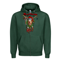 Sports Green merry christmas longhorn cow Zipper Hoodie - RanaPortraitStore