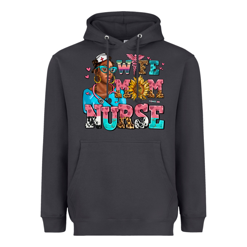 Afro Wife Mom Nurse Heavyweight Hoodie by AdoDesignShop | Teevron