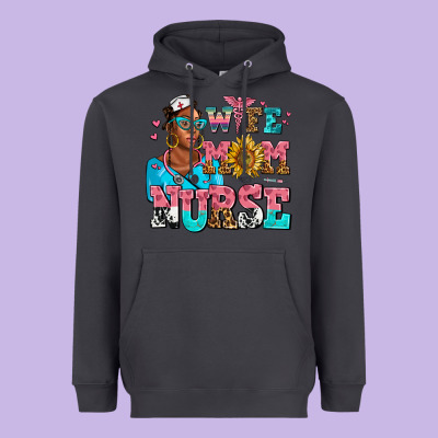 Afro Wife Mom Nurse Heavyweight Hoodie Designed By Adodesignshop