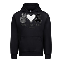 Black Peace love cure Melanoma Cancer Urban Hoodie - NancyCooperArtShop