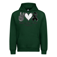 Forest Green Peace love cure Melanoma Cancer Urban Hoodie - NancyCooperArtShop