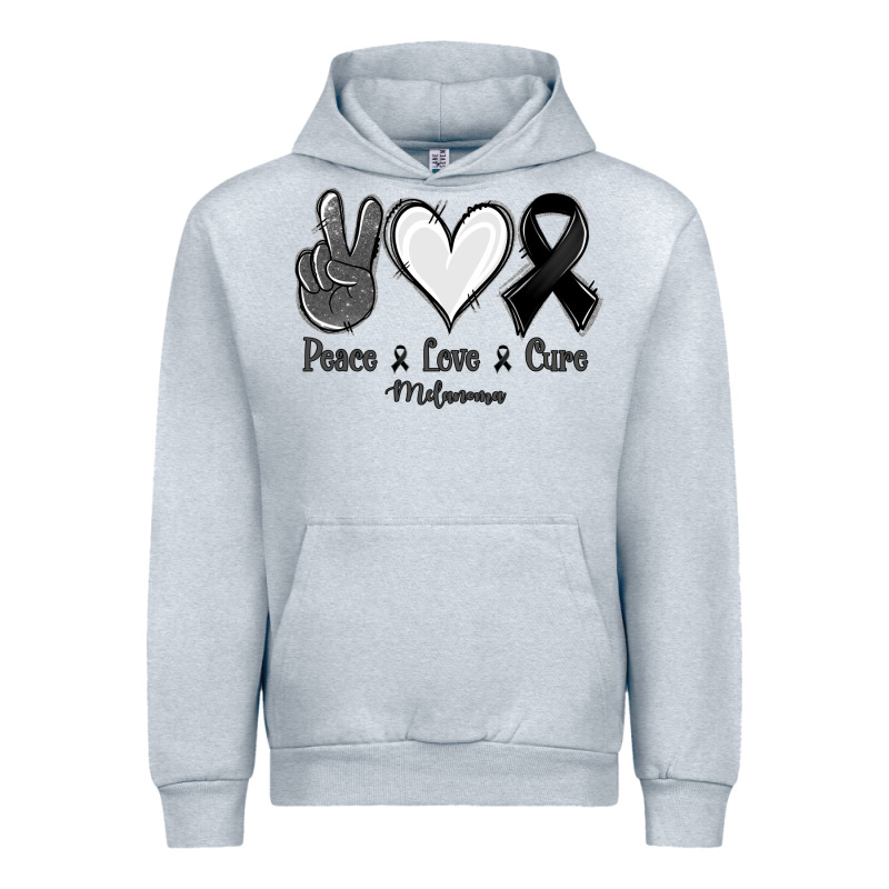 Peace Love Cure Melanoma Cancer Urban Hoodie by NancyCooperArtShop | Teevron