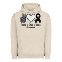 Pigment French Oak Peace love cure Melanoma Cancer Urban Hoodie - NancyCooperArtShop