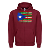Mexico And Puerto Rico Flag Zipper Hoodie | Teevron