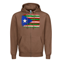 Chestnut Mexico and Puerto Rico Flag Zipper Hoodie - texasbilliewilder