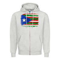 Dove Grey Mexico and Puerto Rico Flag Zipper Hoodie - texasbilliewilder