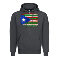 Smoke Mexico and Puerto Rico Flag Zipper Hoodie - texasbilliewilder