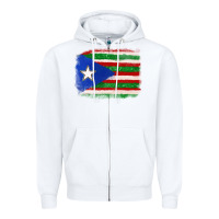 White Mexico and Puerto Rico Flag Zipper Hoodie - texasbilliewilder