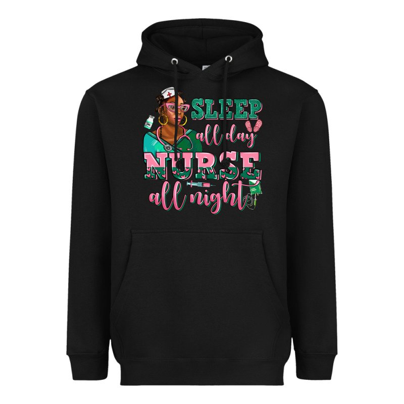 Afro  Nurse Sleep All Day Nurse All Night Heavyweight Hoodie by AdoDesignShop | Teevron