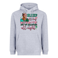 Heather Grey afro  nurse sleep all day nurse all night Heavyweight Hoodie - AdoDesignShop