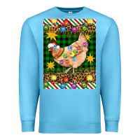 Ocean Blue Christmas Chicken Premium Sweatshirt - Artiststas