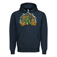 Navy western rainbow with cactus Zipper Hoodie - RanaPortraitStore