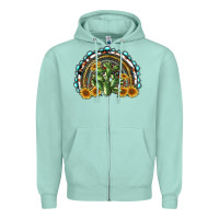 Seafoam western rainbow with cactus Zipper Hoodie - RanaPortraitStore