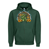 Sports Green western rainbow with cactus Zipper Hoodie - RanaPortraitStore
