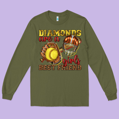 Long Sleeve Tee diamonds are a girls best friend softball