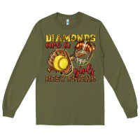 Army Green diamonds are a girls best friend softball Long Sleeve Tee - texasbilliewilder