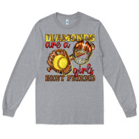Heather Grey diamonds are a girls best friend softball Long Sleeve Tee - texasbilliewilder