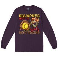 Plum diamonds are a girls best friend softball Long Sleeve Tee - texasbilliewilder