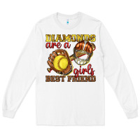 White diamonds are a girls best friend softball Long Sleeve Tee - texasbilliewilder
