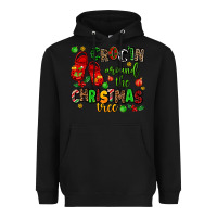 Black Croc'in around the christmas tree Heavyweight Hoodie - AdoDesignShop