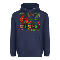 Navy Croc'in around the christmas tree Heavyweight Hoodie - AdoDesignShop