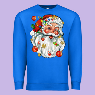 Santa With Little Christmas Premium Sweatshirt Designed By Adodesignshop