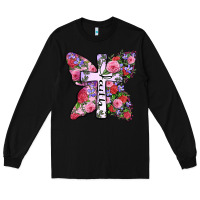 Black faith butterfly cross Long Sleeve Tee - Zillion Design Studio