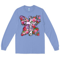 Colony Blue faith butterfly cross Long Sleeve Tee - Zillion Design Studio