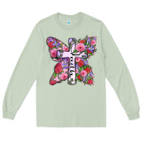 Matcha faith butterfly cross Long Sleeve Tee - Zillion Design Studio