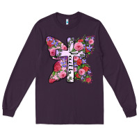 Plum faith butterfly cross Long Sleeve Tee - Zillion Design Studio