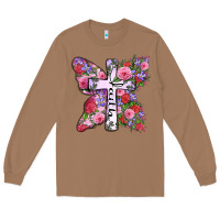 Toasted Coconut faith butterfly cross Long Sleeve Tee - Zillion Design Studio