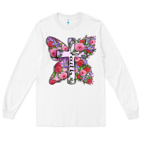 White faith butterfly cross Long Sleeve Tee - Zillion Design Studio