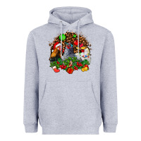 Heather Grey Christmas party and chickens Heavyweight Hoodie - AdoDesignShop