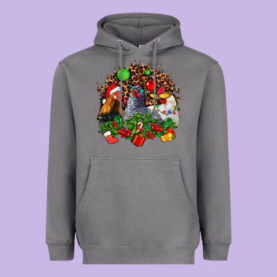 Christmas Party And Chickens Heavyweight Hoodie Designed By Adodesignshop