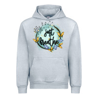 Heather Grey just breathe Urban Hoodie - MaliasSmallBusiness