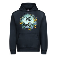 Navy just breathe Urban Hoodie - MaliasSmallBusiness