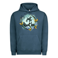 Pigment Midnight Navy just breathe Urban Hoodie - MaliasSmallBusiness