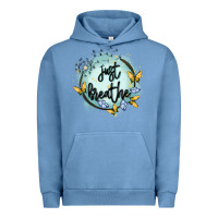 Pigment Pebble Blue just breathe Urban Hoodie - MaliasSmallBusiness