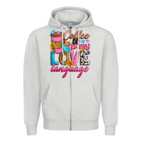 Dove Grey coffee is my love language Zipper Hoodie - Zillion Design Studio