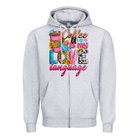 Heather Grey coffee is my love language Zipper Hoodie - Zillion Design Studio