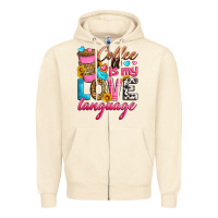 Sandshell coffee is my love language Zipper Hoodie - Zillion Design Studio