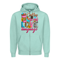Seafoam coffee is my love language Zipper Hoodie - Zillion Design Studio