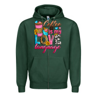 Sports Green coffee is my love language Zipper Hoodie - Zillion Design Studio