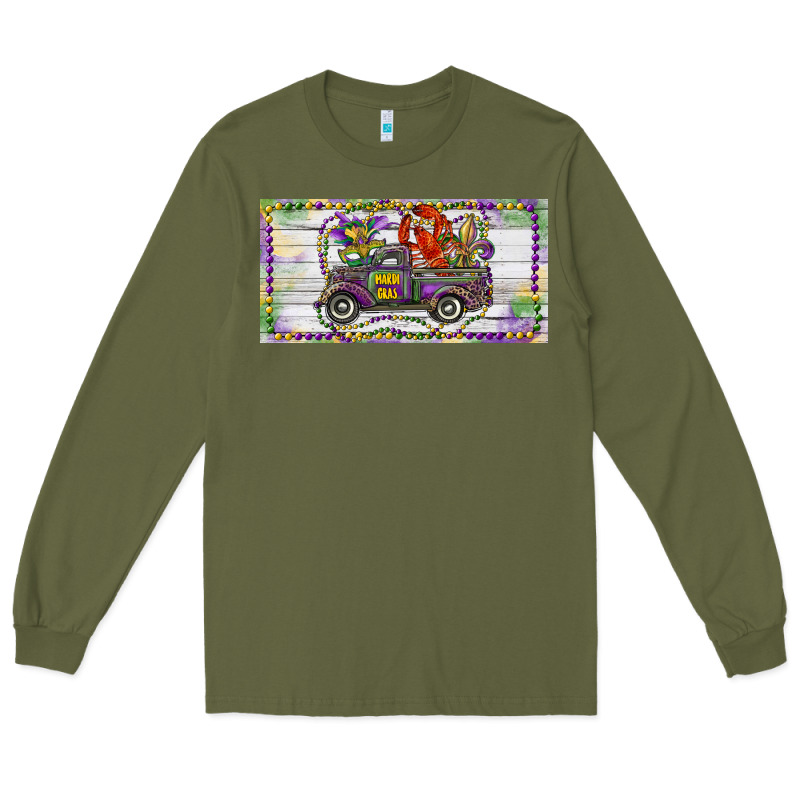 Mardi Gras Truck And Fleur De Lis Crawfish Long Sleeve Tee by RanaPortraitStore | Teevron