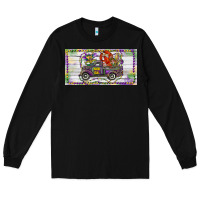Black Mardi Gras Truck And Fleur De Lis Crawfish Long Sleeve Tee - RanaPortraitStore