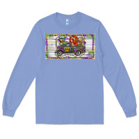 Colony Blue Mardi Gras Truck And Fleur De Lis Crawfish Long Sleeve Tee - RanaPortraitStore