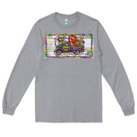 Heather Grey Mardi Gras Truck And Fleur De Lis Crawfish Long Sleeve Tee - RanaPortraitStore