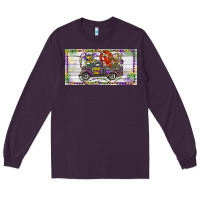 Plum Mardi Gras Truck And Fleur De Lis Crawfish Long Sleeve Tee - RanaPortraitStore