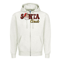 Oatmeal Heather santa claus Zipper Hoodie - RanaPortraitStore