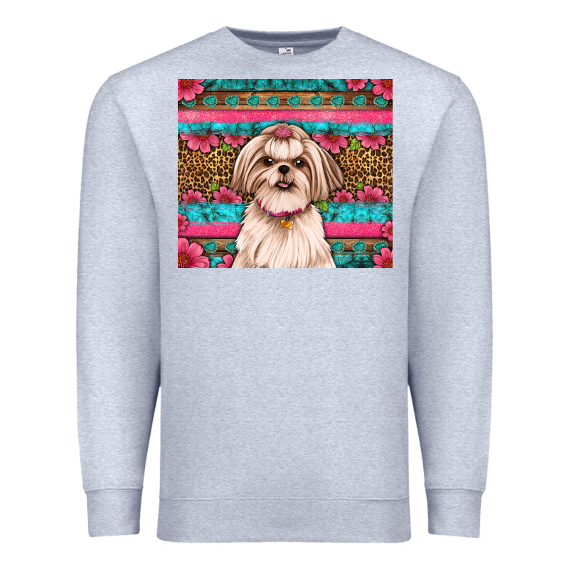 Shih Tzu Floral Tumbler Premium Sweatshirt by JahusDesignShop | Teevron